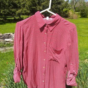 Slouchy, light summer shirt - red and white